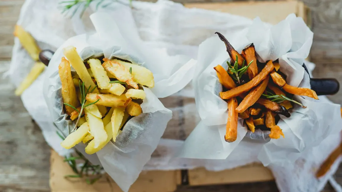 Regular potato vs sweet potato frozen snacks