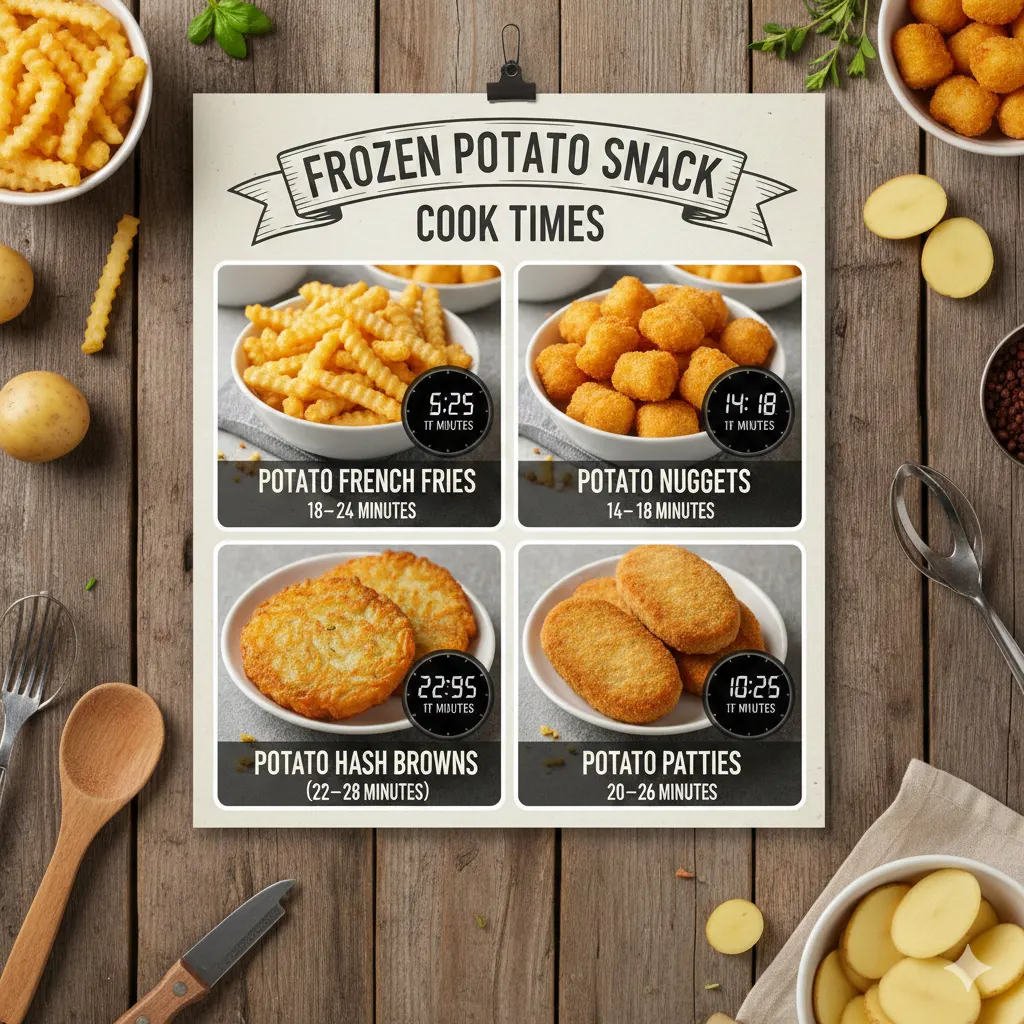 How Long to Cook Different Frozen Potato Snacks&nbsp;